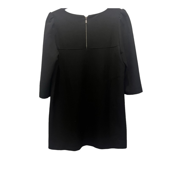 ZARA | black knit dress with faux leather trim and pockets - Picture 7 of 7